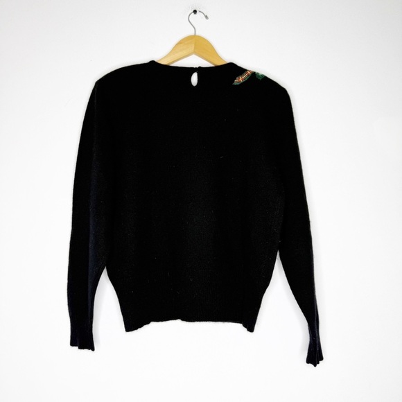 Herman Geist Vintage Hand-Embroidered Wool Blend Sweater Women’s Large - Picture 2 of 7